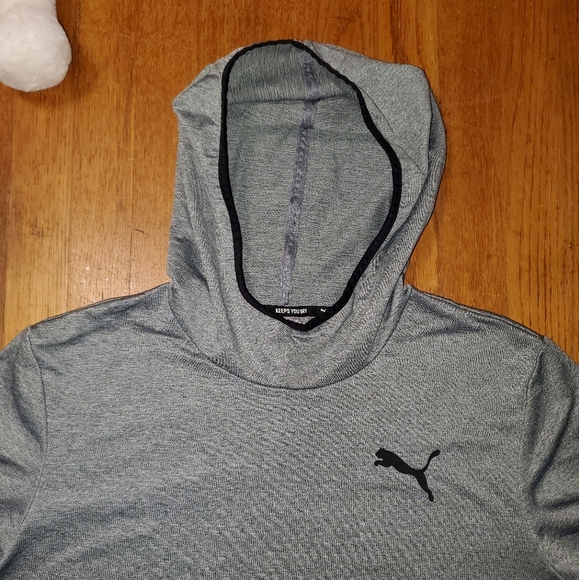 Puma Heather Gray Hoodie with Black Details - Picture 3 of 11